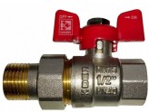 KOER Шаровый кран с американкой Koer 1/2" red НВ (бабочка)