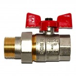KOER Шаровый кран с американкой Koer 1" red НВ (бабочка)