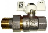 KOER Шаровый кран с американкой Koer 1" white НВ (бабочка)
