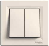 Schneider Electric Выключатель двухклавишный Schneider Asfora кремовый (EPH0300123)