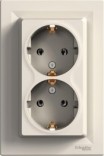 Schneider Electric Розетка двойная Schneider Asfora с з/к кремовая (EPH9900123)