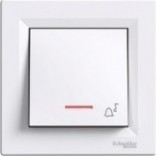 Schneider Electric Выключатель кнопочный с подсветкой и символом "звонок" Schneider Asfora белый (EPH1700121)