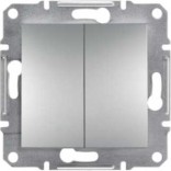 Schneider Electric Выключатель двухклавишный Schneider Asfora Plus алюминий (EPH0300161)