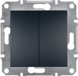 Schneider Electric Переключатель двухклавишный Schneider Asfora Plus антрацит (EPH0600171)