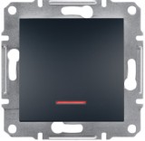 Schneider Electric Выключатель одноклавишный с подсветкой Schneider Asfora Plus антрацит (EPH1400171)