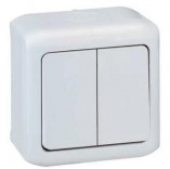 Legrand Выключатель 2-клавишный IP44 Legrand Forix 782382 серый
