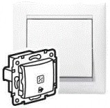 Legrand Выключатель кнопочный с подсветкой Legrand Valena 774415 белый "звонок"