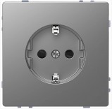 Merten Розетка D-LIFE (із заземленням) шторки Schneider Merten (MTN2300-6036) нержавіюча сталь