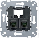 Merten Механизм компьютерной розетки RJ-45 2-П cat.5e UTP Schneider Merten (MTN4575-0002)