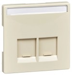 Merten Панель компьютерной розетки двойная D-Life Schneider Merten (MTN466644) бежевый