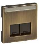 Merten Панель компьютерной розетки System Design Schneider Merten (MTN466643) античная латунь