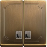 Merten Клавиша двойная (с подсветкой) System Desing Schneider Merten (MTN413543) античная латунь