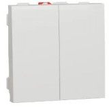 Schneider Electric Выключатель 2-клавишн. 10А 2-модульн. Schneider Unica New (NU321118) белый