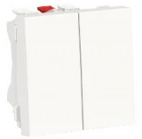 Schneider Electric Переключатель 2-клавишн. 10А 2-модульн. Schneider Unica New (NU321318) белый