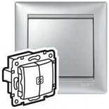 Legrand Переключатель на 2 направления двойной с подстветкой Legrand Valena 770212 алюминий