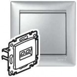 Legrand Информационная розетка RJ 45 UTP - 2 выхода Legrand Valena 770231 алюминий