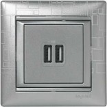 Legrand Розетка 2ХUSB Legrand Valena 770270 алюминий