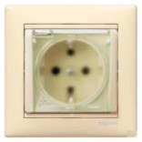 Legrand Розетка 2К+З с шторками IP44 Legrand Valena 774120 слоновая кость