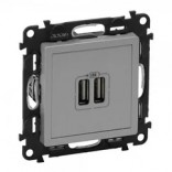 Legrand Розетка USB двойная Legrand Life 753612 алюминий