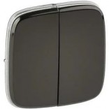 Legrand Лицевая панель 2-клавишная Valena Allure 755123 чёрная сталь