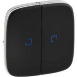 Legrand Лицевая панель 2-клавишная с подсветкой Valena Allure 755228 антрацит