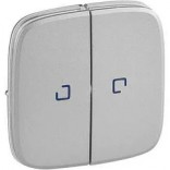 Legrand Лицевая панель 2-клавишная с подсветкой Valena Allure 755227 алюминий