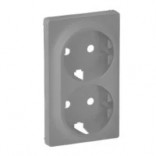 Legrand Лицевая панель для розетки 2К+З двойной Valena Life 754952 алюминий