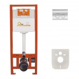 Q-tap Инсталляция для унитаза 4в1 Q-tap Nest ST ( Клавиша круглая Chrome 150x220x13mm)