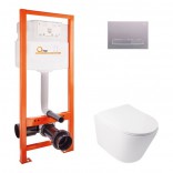 Q-tap Комплект инсталляция Q-tap Nest QTNESTM425M08SAT + унитаз с сиденьем Swan QT16335178W