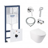 Q-tap Комплект Qtap унітаз Grohe інстал набір для біде (Qtap Swan QT16335178W Grohe Rapid SL 38827000 Grohe BauClassic 111048)