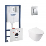 Q-tap Комплект Grohe Rapid SL 38772001 4в1+ Qtap Swan унитаз подвесной QT16335178W (38772001QT16335178W