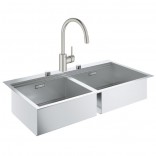 Grohe Набір Grohe 31585SD0 кухонна мийка K800 подвійна (120 cm) Grohe EX Concetto 32663DC3 змішувач для миття (31585SD032663DC3)