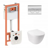 Q-tap Комплект Qtap Jay унитаз подвесной + Nest комплект инсталляции 4в1 (QT07335176W0133M425M11112CRM)