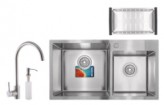 MIXXUS Набор MIXXUS SET-7843D-220x1.0-SATIN (мойка+смеситель+диспенсер+сушка для посуды) (MX0583)
