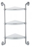 Полка стеклянная угловая 3-ярусная ZERIX LR1507-3 (LL1409)