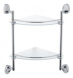 Полка стеклянная угловая 2-ярусная ZERIX LR3307-2 (LL1436)