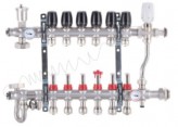 KOER Коллектор со встроенным смесит. узлом KOER KR.S1013-6 1"х6 SUS304 и евроконусами 3/4-16 (KR2949)