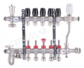 KOER Коллектор со встроенным смесит. узлом KOER KR.S1013-5 1"х5 SUS304 и евроконусами 3/4-16 (KR2948)