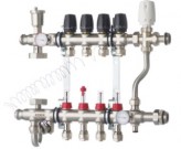 KOER Коллектор со встроенным смесит. узлом KOER KR.S1013-4 1"х4 SUS304 и евроконусами 3/4-16 (KR2947)