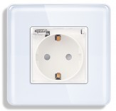 1DAL Стеклянная розетка 1DAL | Белый, с З/К + крышка