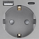 1DAL Механизм розетки 1DAL | USB + Type-C, Серый