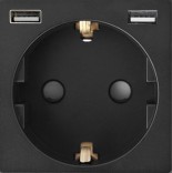 1DAL Механизм розетки с USB 1DAL | Чёрный