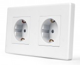 1DAL Двойная розетка 1DAL | Белый, З/К + шторки (P157-STX2.WT)