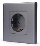 1DAL Розетка 1DAL | Серый, З/К + шторки (P86-ST.GR)