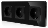 1DAL Стеклянная розетка 3 гнезда 1DAL | Черный (G228D-STX3.BL)