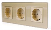1DAL Стеклянная розетка 3 гнезда 1DAL | Золото (G228D-STX3.GD)
